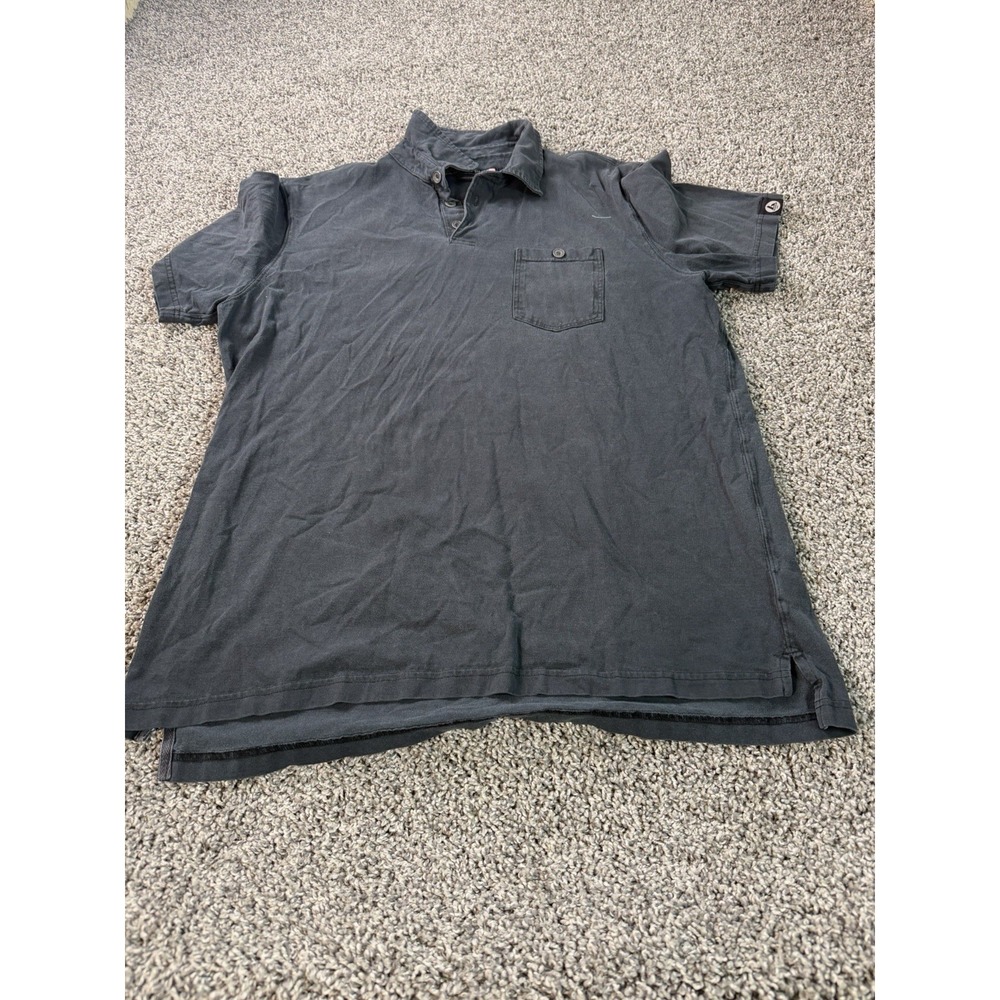 American Giant Short Sleeve Polo Shirt Men's Size XL Black